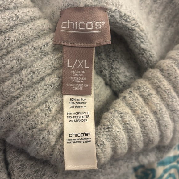 Chicos sweater gray turtleneck neck with dolman sleeves - Picture 6 of 6